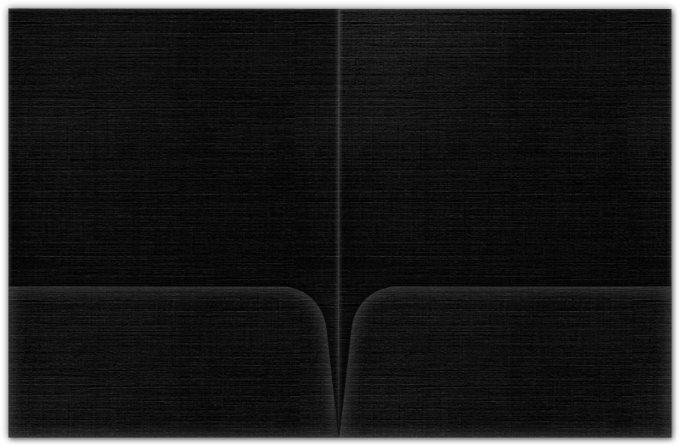 Black Linen 100lb 9 x 12 Two Pocket Folders with 4 Inch Round Corner Pockets