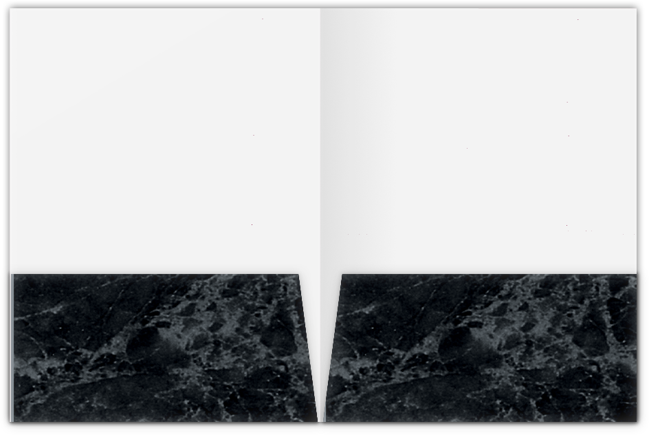 Black Marble Semi-Gloss 14pt C1S 9 x 12 Two Pocket Folders with 4 Inch Pockets