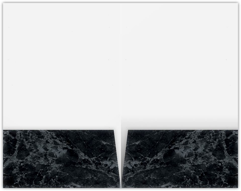Black Marble Semi-Gloss 14pt C1S 6 x 9 Two Pocket Half Size Folders with 3 Inch Pockets