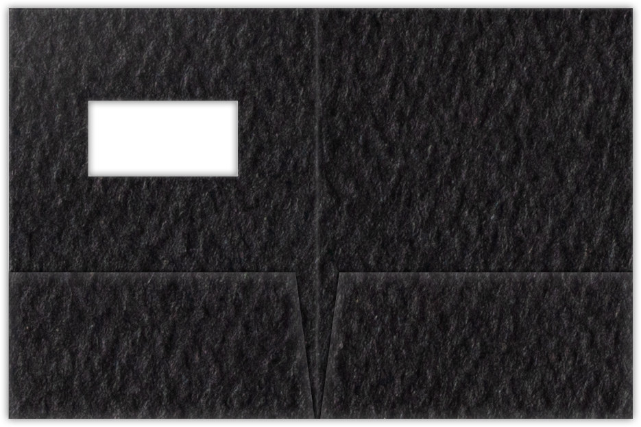 Black Felt 80lb 9 x 12 Two Pocket Folders with 4 Inch Pockets and 2 x 4 Window