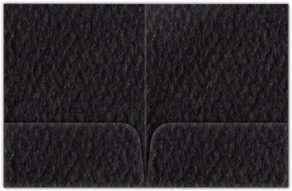 Black Felt 80lb 9 x 12 Two Pocket Folders with 4 Inch Round Corner Pockets