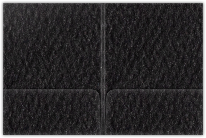 Black Felt 80lb 9 x 12 Two Pocket Folders with 4 Inch Round Corner Pockets and 1/4 Inch Expansion with Double Score Spine