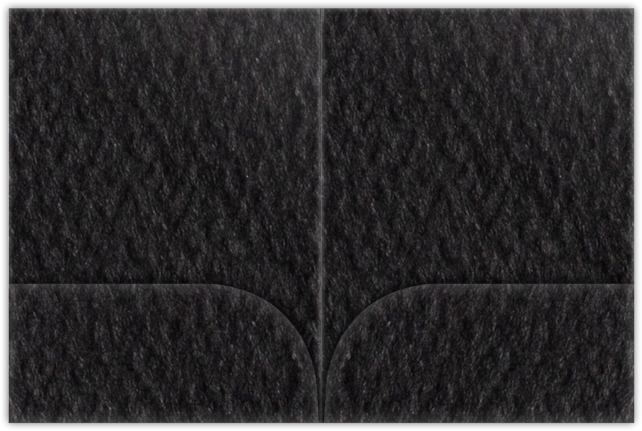 Black Felt 80lb 9 x 12 Two Pocket Folders with 4 Inch Curved Pockets