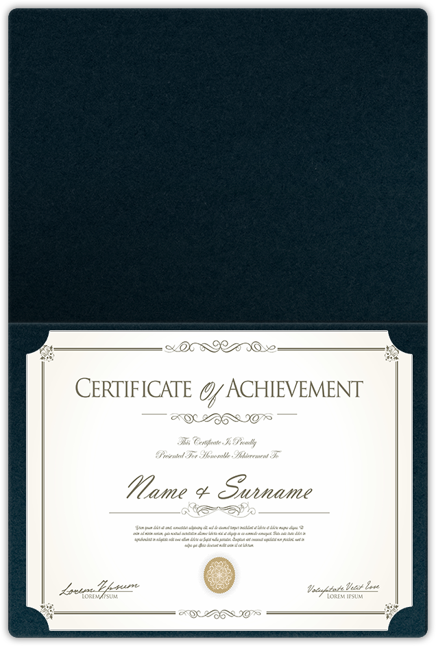 Black Licorice Vellum 100lb 9 1/2 x 12 Landscape or Portrait Certificate Holders with Rounded Corner Slits