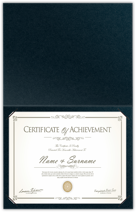 Black Licorice Vellum 100lb 9 1/2 x 12 Landscape or Portrait Certificate Holders with Square Corner Slits (Holds 8 1/2 x 11 Certificate)