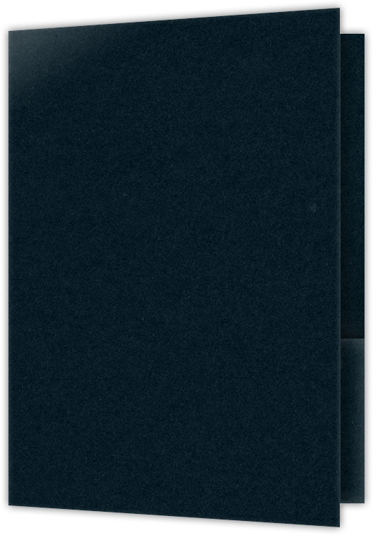 Black Licorice Vellum 100lb 6 x 9 Two Pocket Half Size Folders with 3 Inch Pockets