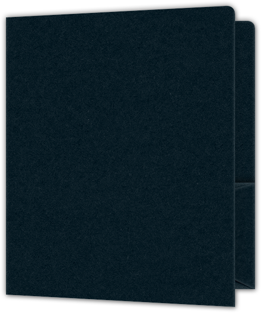 Black Licorice Vellum 100lb 9 x 12 Two Pocket Round Corner Folders with 4 1/4 Inch Pocket