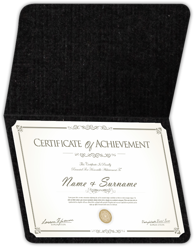 Deep Black Linen 100lb 9 1/2 x 12 Landscape or Portrait Certificate Holders with Rounded Corner Slits