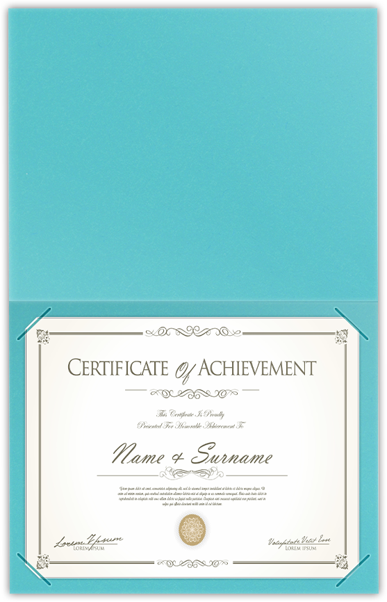 Blue Raspberry Vellum 100lb 9 1/2 x 12 Landscape or Portrait Certificate Holders with Square Corner Slits (Holds 8 1/2 x 11 Certificate)