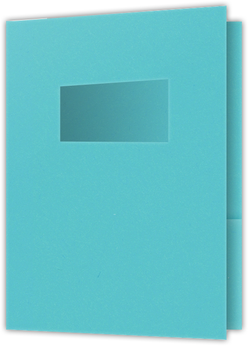 Blue Raspberry Vellum 100lb 9 x 12 Two Pocket Folders with 4 Inch Pockets and 2 x 4 Window