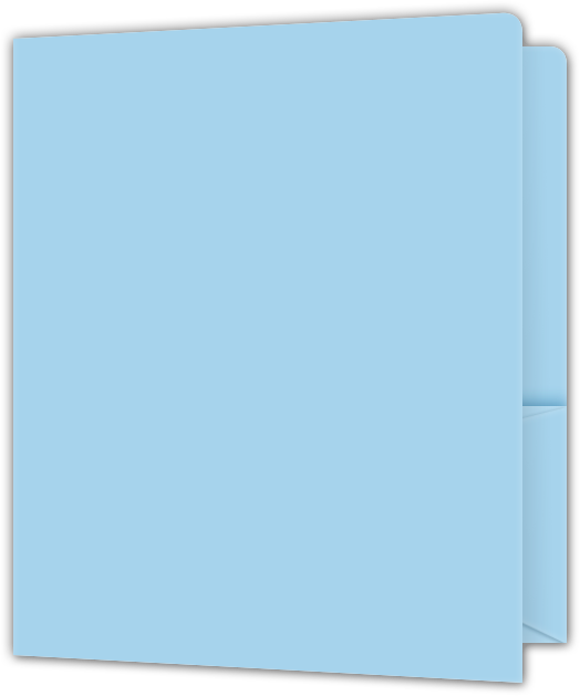Blue Smooth 140lb 9 x 12 Two Pocket Round Corner Folders with 4 1/4 Inch Pocket