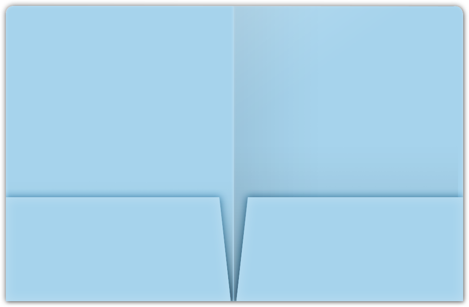 Blue Smooth 140lb 9 x 12 Two Pocket Round Corner Folders with 4 1/4 Inch Pocket