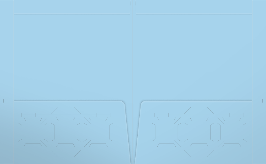 Blue Smooth 140lb 9 1/2 x 11 3/4 Two Pocket Folders with 4 1/2 Inch Pockets and 1 Inch Reinforced Top and Edges