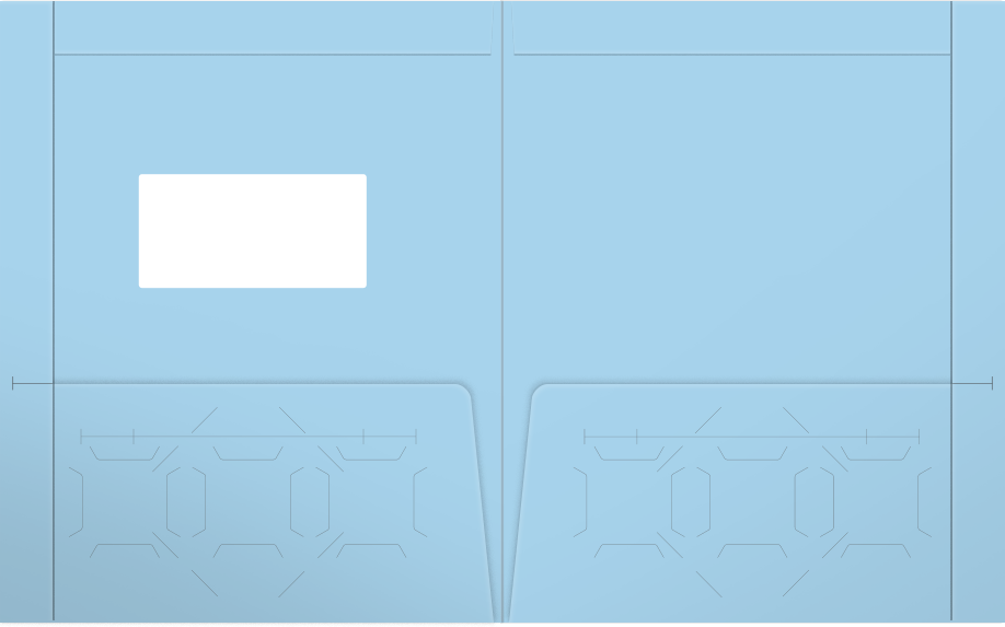 Blue Smooth 140lb 9 1/2 x 11 3/4 Two Pocket Folders with 4 1/2 Inch Pockets and 1 Inch Reinforced Top and Edges