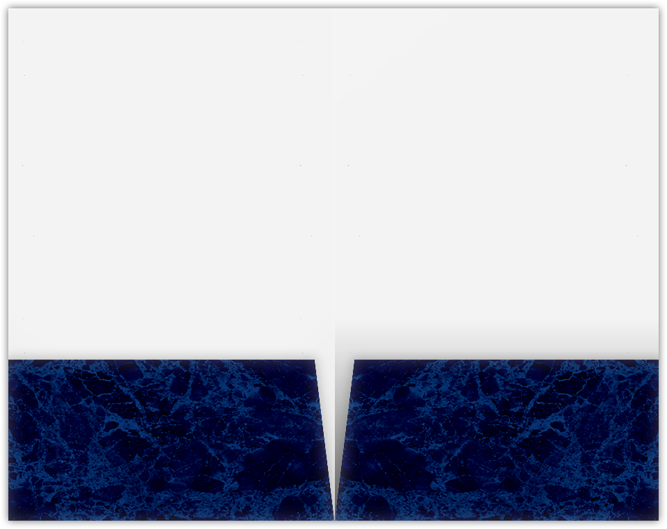 Blue Semi-Gloss 14pt C1S 6 x 9 Two Pocket Half Size Folders with 3 Inch Pockets