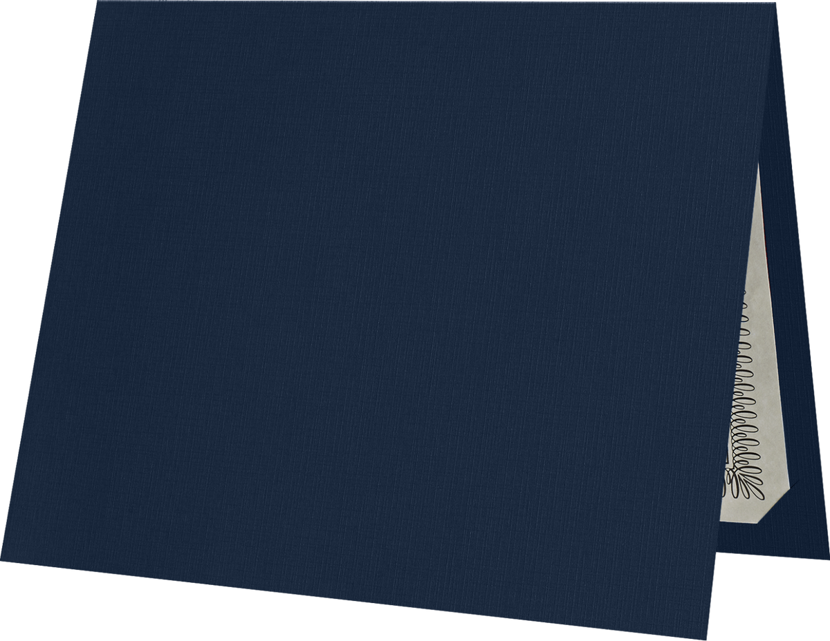 Dark Blue Linen 100lb 9 1/2 x 12 Landscape or Portrait Certificate Holders with Square Corner Slits (Holds 8 1/2 x 11 Certificate)