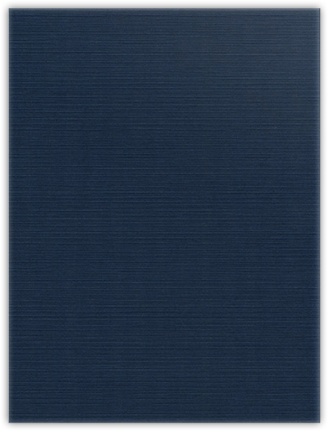 Dark Blue Linen 100lb 9 x 12 Two Pocket Folders with 4 Inch Curved Pockets