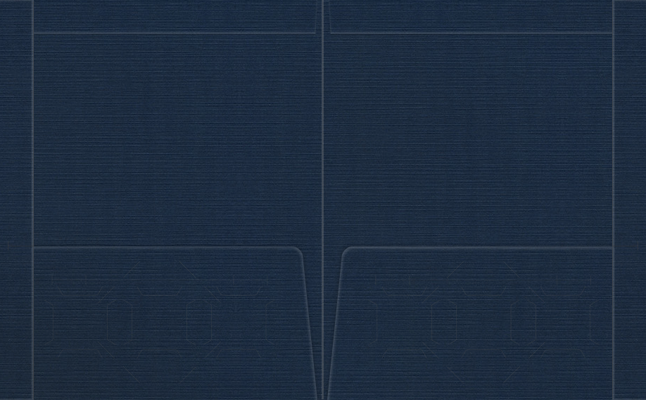 Dark Blue Linen 100lb 9 1/2 x 11 3/4 Two Pocket Folders with 4 1/2 Inch Pockets and 1 Inch Reinforced Top and Edges