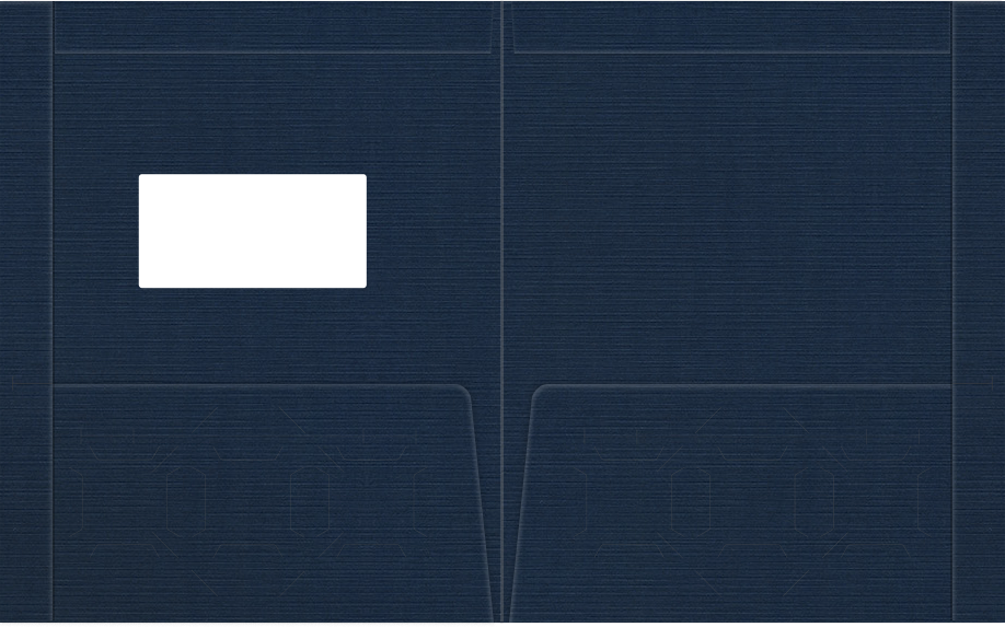 Dark Blue Linen 100lb 9 1/2 x 11 3/4 Two Pocket Folders with 4 1/2 Inch Pockets and 1 Inch Reinforced Top and Edges