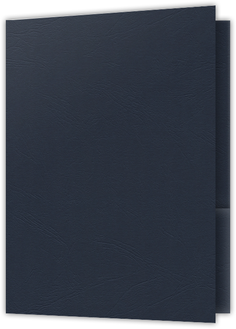 Deep Blue Cordwain 90lb 9 x 12 Two Pocket Folders with 4 Inch Pockets