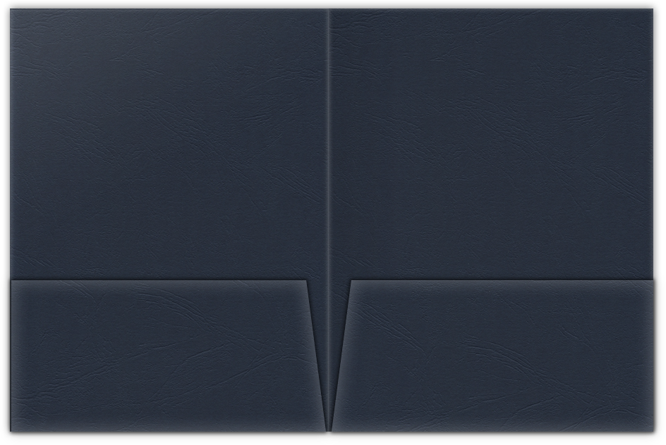 Deep Blue Cordwain 90lb 9 x 12 Two Pocket Folders with 4 Inch Pockets