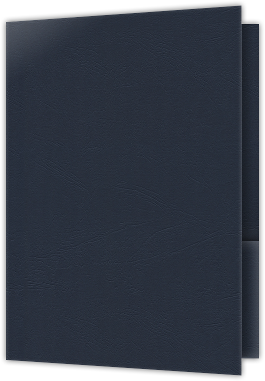 Deep Blue Cordwain 90lb 6 x 9 Two Pocket Half Size Folders with 3 Inch Pockets