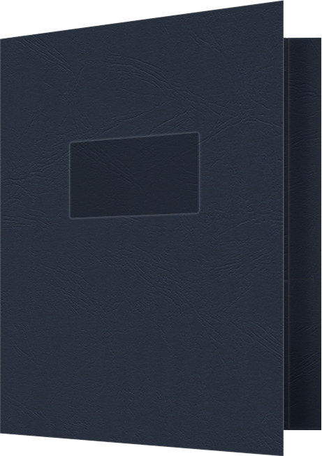 Deep Blue Cordwain 90lb 9 1/2 x 11 3/4 Two Pocket Folders with 4 1/2 Inch Pockets and 1 Inch Reinforced Top and Edges