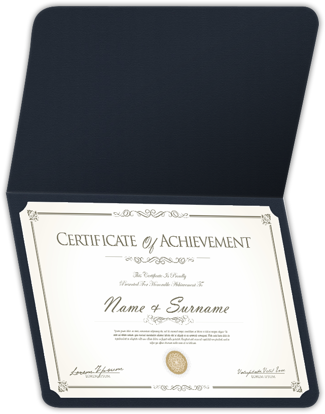 Deep Blue Hopsack 90lb 9 1/2 x 12 Landscape or Portrait Certificate Holders with Rounded Corner Slits