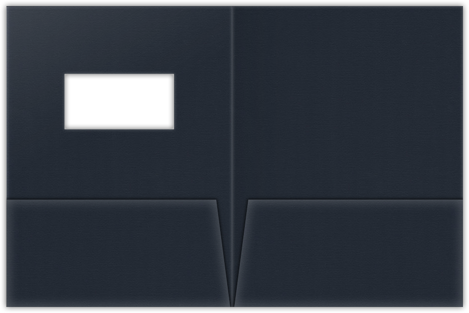 Deep Blue Hopsack 90lb 9 x 12 Two Pocket Folders with 4 Inch Pockets and 2 x 4 Window