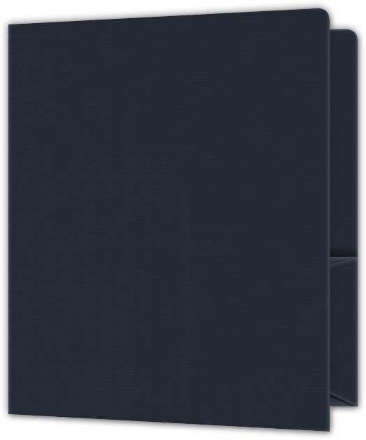 Deep Blue Hopsack 90lb 9 x 12 Two Pocket Round Corner Folders with 4 1/4 Inch Pocket