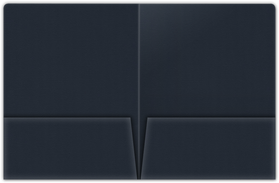 Deep Blue Hopsack 90lb 9 x 12 Two Pocket Round Corner Folders with 4 1/4 Inch Pocket