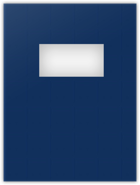 Navy Semi-Gloss 14pt C1S 9 x 12 Two Pocket Folders with 4 Inch Pockets and 2 x 4 Window