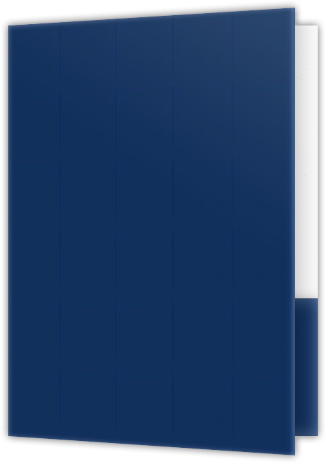 Navy Semi-Gloss 14pt C1S 9 x 12 Two Pocket Folders with 4 Inch Curved Pockets
