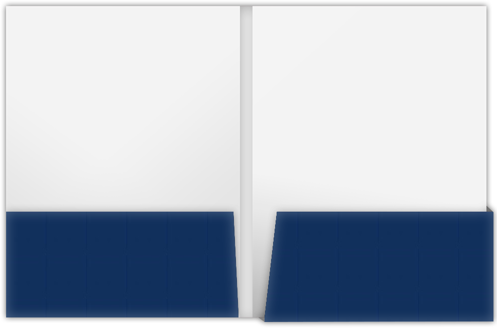 Navy Semi-Gloss 14pt C1S 9 x 12 Two Pocket Folders with 4 1/4 Inch Deep Box Pockets and 1/4 Inch Expansion with Double Score Spine