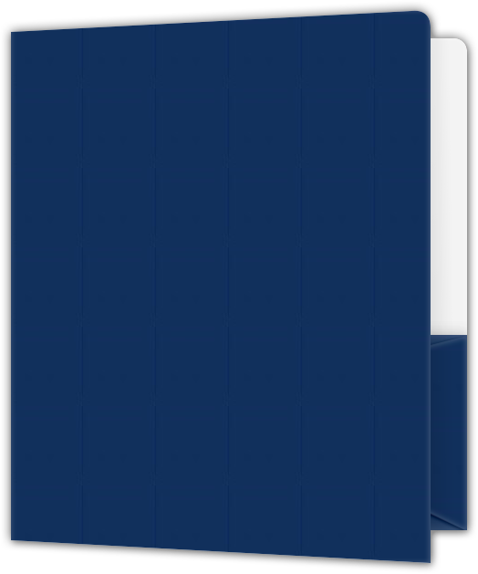 Navy Semi-Gloss 14pt C1S 9 x 12 Two Pocket Round Corner Folders with 4 1/4 Inch Pocket