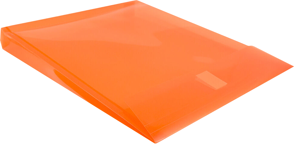 Orange Letter Open End with 1" Expansion Plastic Envelopes (9 3/4 x 11 3/4) with Hook and Loop Closure