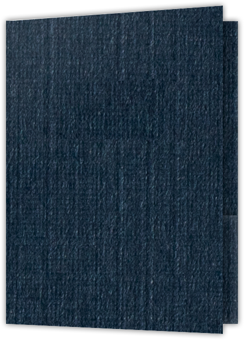 Navy Linen 80lb 9 x 12 Two Pocket Folders with 4 Inch Pockets