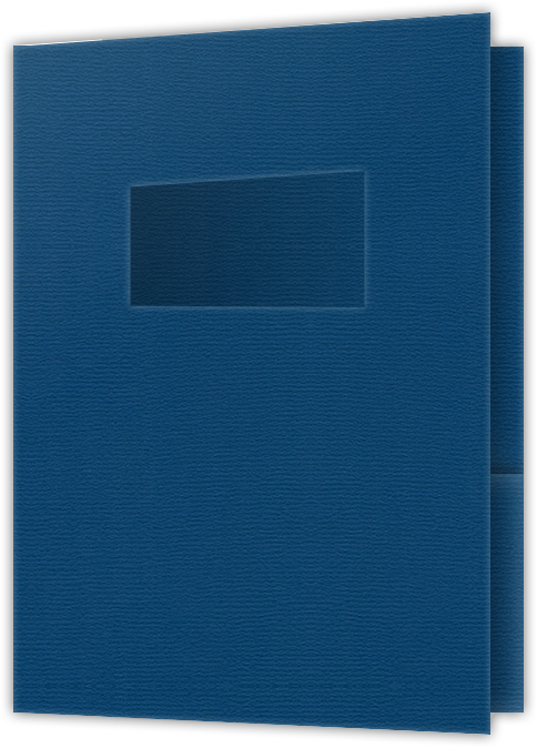 Royal Blue Felt 80lb 9 x 12 Two Pocket Folders with 4 Inch Pockets and 2 x 4 Window