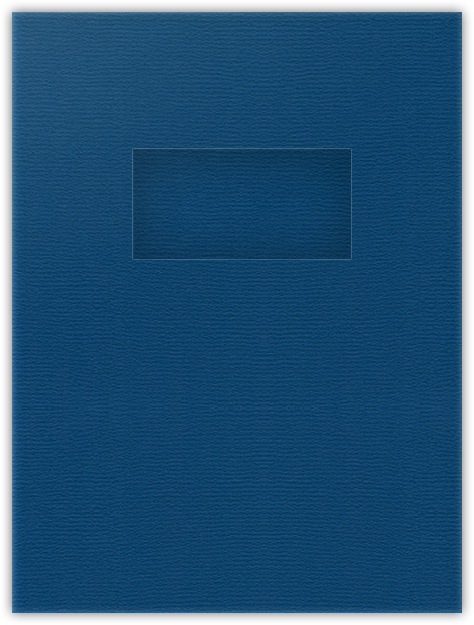 Royal Blue Felt 80lb 9 x 12 Two Pocket Folders with 4 Inch Pockets and 2 x 4 Window