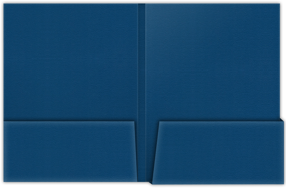 Royal Blue Felt 80lb 9 x 12 Two Pocket Folders with 4 1/4 Inch Deep Box Pockets and 1/4 Inch Expansion with Double Score Spine