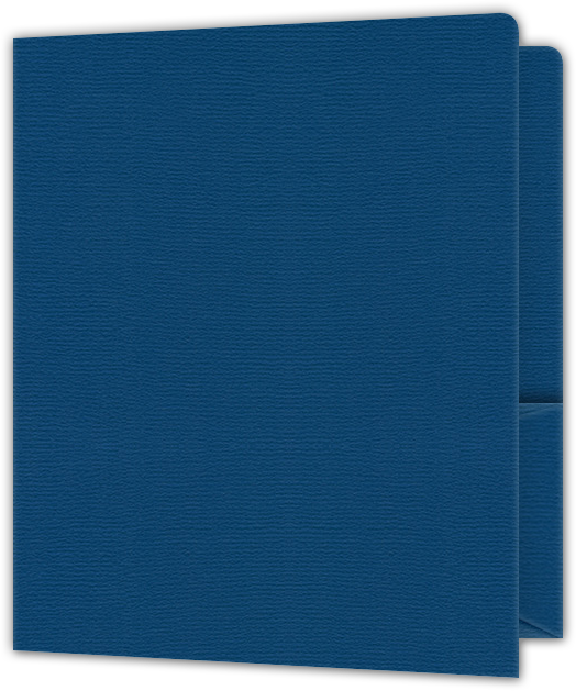 Royal Blue Felt 80lb 9 x 12 Two Pocket Round Corner Folders with 4 1/4 Inch Pocket