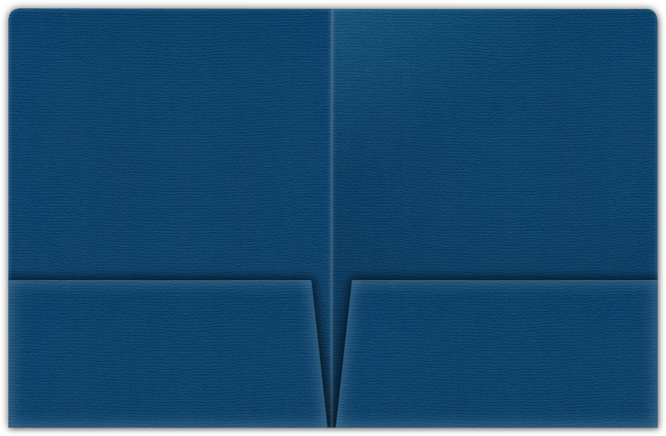 Royal Blue Felt 80lb 9 x 12 Two Pocket Round Corner Folders with 4 1/4 Inch Pocket