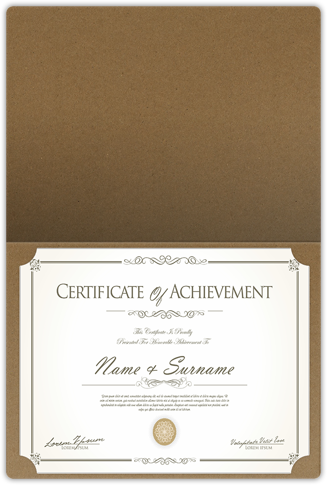 Brown Paper Bag Smooth 90lb 9 1/2 x 12 Landscape or Portrait Certificate Holders with Rounded Corner Slits