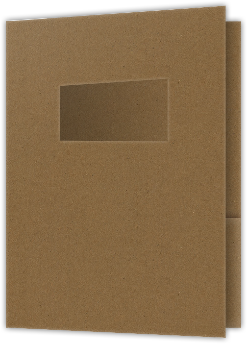 Brown Paper Bag Smooth 90lb 9 x 12 Two Pocket Folders with 4 Inch Pockets and 2 x 4 Window