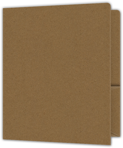 Brown Paper Bag Smooth 90lb 9 x 12 Two Pocket Round Corner Folders with 4 1/4 Inch Pocket