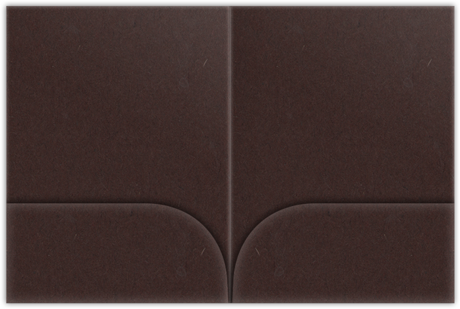 Hot Fudge Vellum 100lb 9 x 12 Two Pocket Folders with 4 Inch Curved Pockets