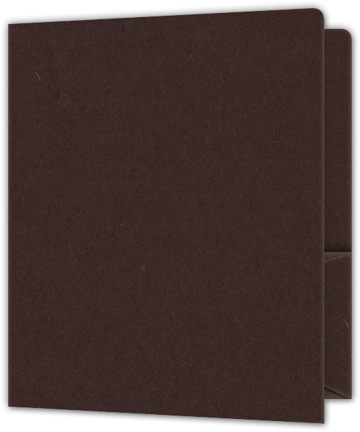 Hot Fudge Vellum 100lb 9 x 12 Two Pocket Round Corner Folders with 4 1/4 Inch Pocket