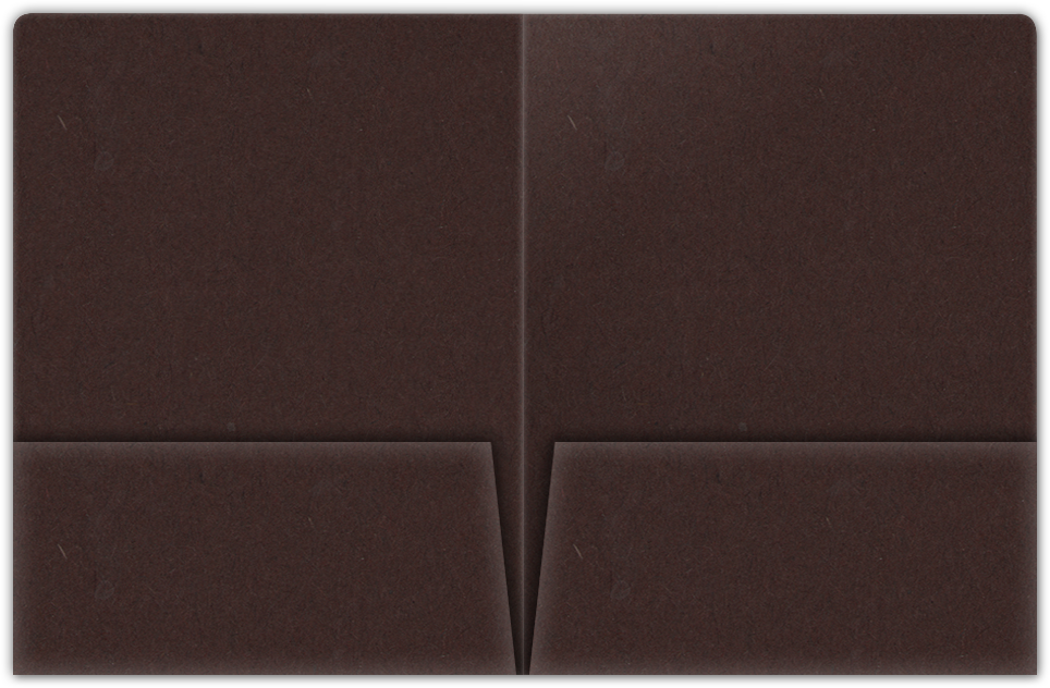 Hot Fudge Vellum 100lb 9 x 12 Two Pocket Round Corner Folders with 4 1/4 Inch Pocket