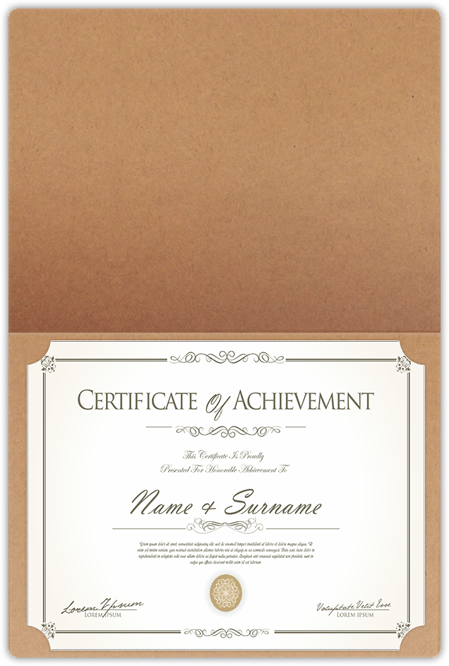 Jute Vellum 80lb 9 1/2 x 12 Landscape or Portrait Certificate Holders with Rounded Corner Slits
