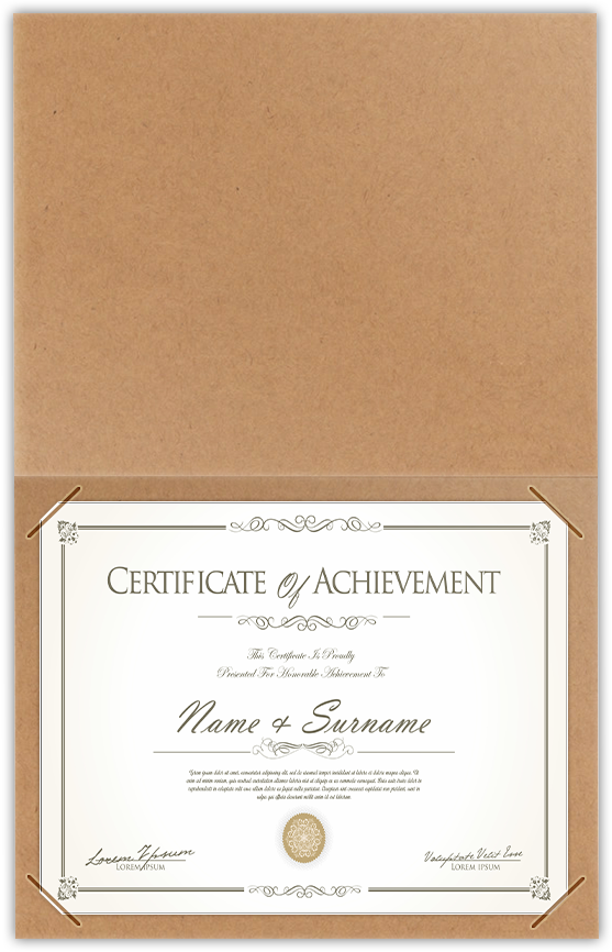 Jute Vellum 80lb 9 1/2 x 12 Landscape or Portrait Certificate Holders with Square Corner Slits (Holds 8 1/2 x 11 Certificate)